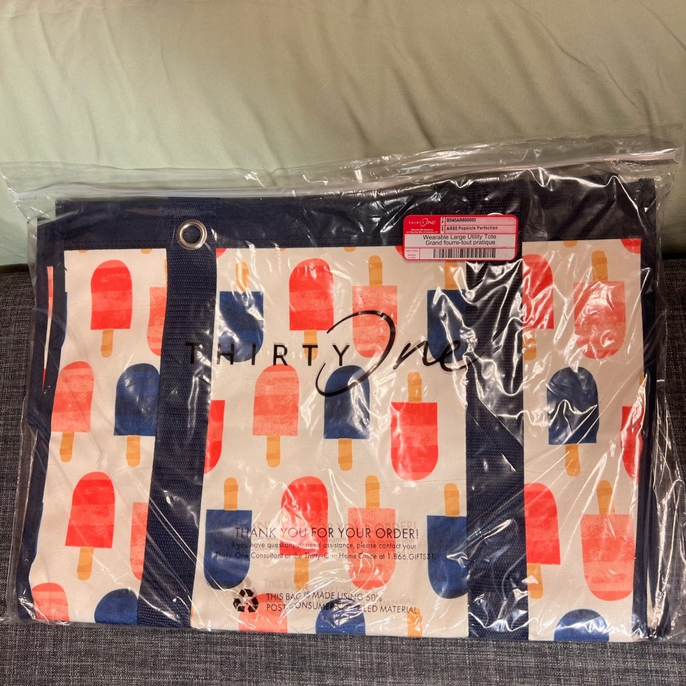 Thirty-One Popsicle Print Tote Bag